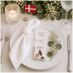 Bordkort med personlig chokolade 