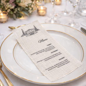 Men�kort - Stof - Elegant