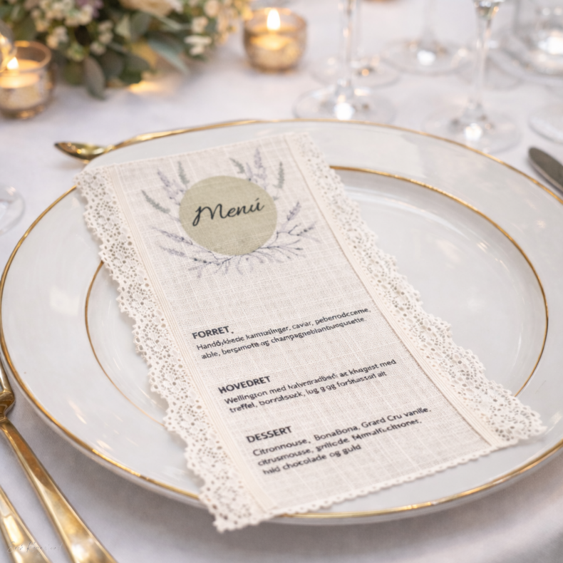 Men�kort - Stof - Blonde