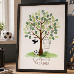 Fingertrykplakat - Fodbold - Konfirmation