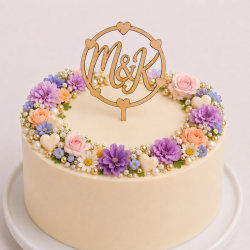 Caketopper med initialer