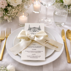 R�hvid - Men� &amp; Bordkort (Bredt b�nd)