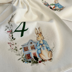 Adventskalender - Bomuldsposer med motiv og navn