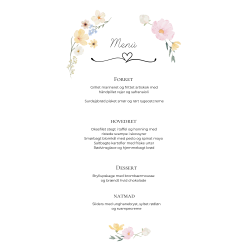 Bryllup - Menkort Sommerblomst